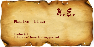Maller Elza névjegykártya